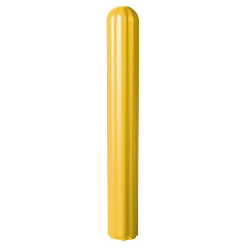 Ribbed Bollard Cover, 4" Dia. x 56" L, Yellow Mukwa Safety Services