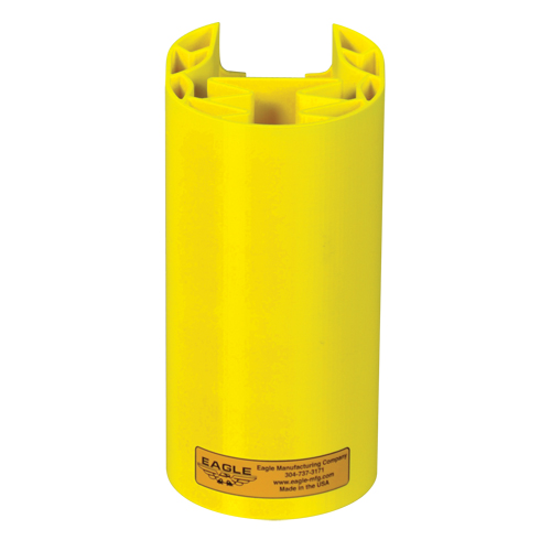 Butoir en poly pour rayonnage, 5" la x 6" lo x 8" h, Jaune Mukwa Safety Services