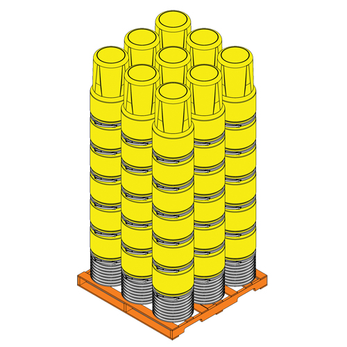 Baril emboîtable en poly&eacute;thyl&egrave;ne, 14 gal. US (11,7 gal. imp.), Dessus ouvert, Bleu Mukwa Safety Services