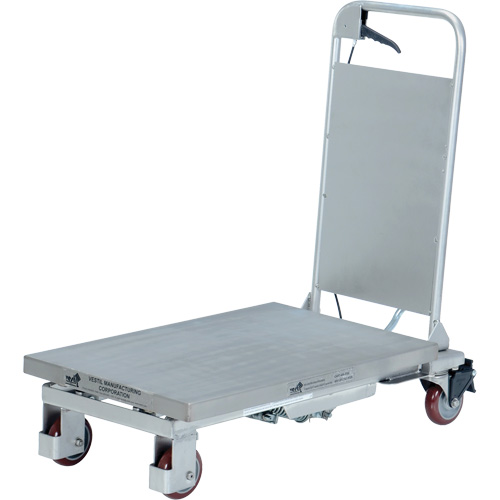 Table &eacute;l&eacute;vatrice hydraulique manuelle &agrave; ciseaux, 27-1/2" lo x 17-5/8" la, Partiellement en acier inoxydable, Capacit&eacute; 400 lb Mukwa Safety Services