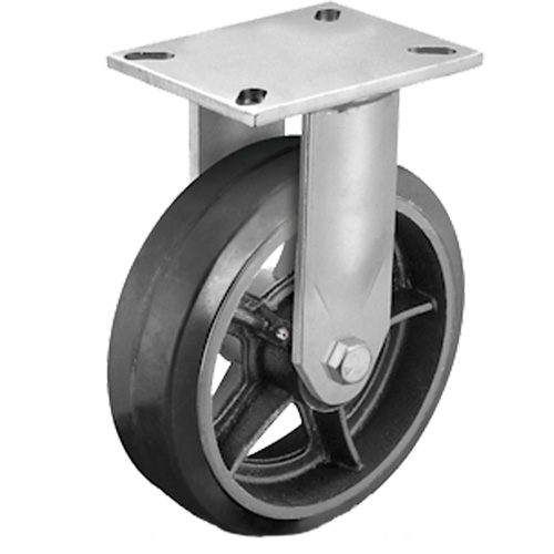 Heavy-Duty Plate Caster, Swivel, 6" (152.4 mm), Rubber, 450 lbs. (204 kg.) Mukwa Safety Services