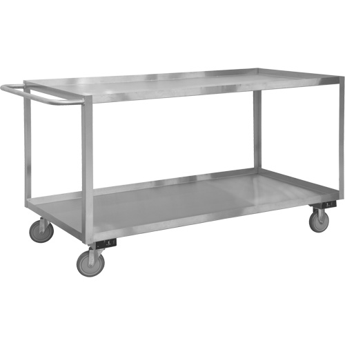 Industrial Grade Shelf Cart, 2 Tiers, 18-1/8" W x 42" H x 35" D, 1200 lbs. Capacity Mukwa Safety Services