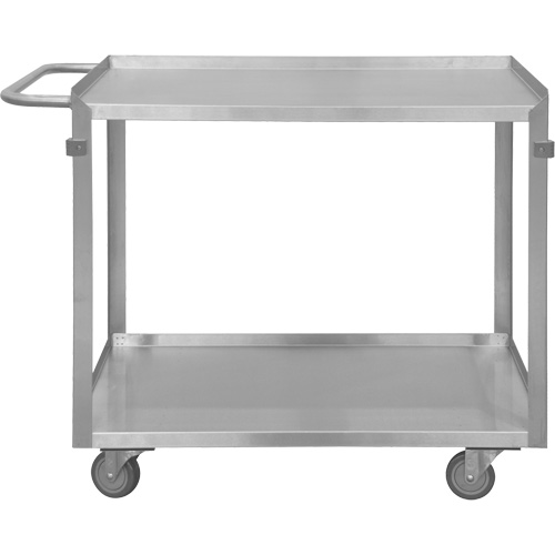 Industrial Grade Shelf Cart, 2 Tiers, 22-1/2" W x 34" H x 42-7/16" D, 600 lbs. Capacity Mukwa Safety Services