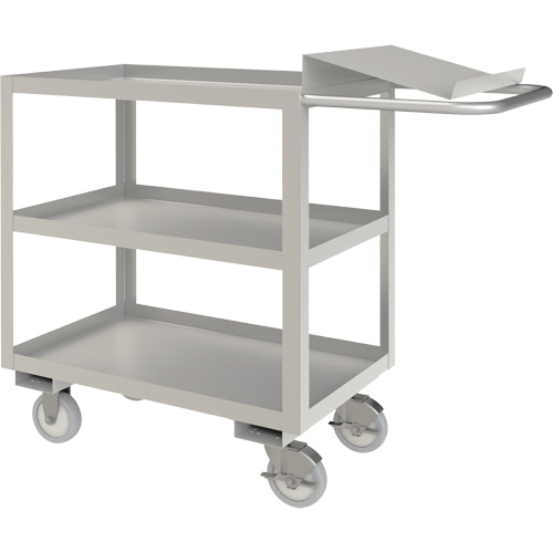 Industrial Grade Order Picking Cart, 39" H x 18-1/8" W x 45" D, 3 Shelves, 1200 lbs. Capacity Mukwa Safety Services