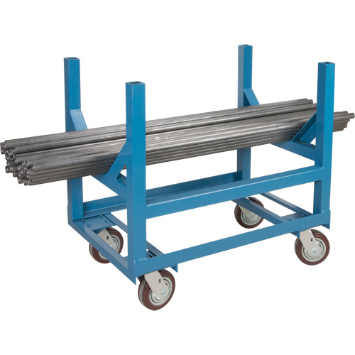 Chariot &agrave; berceaux pour tuyaux et barres, 24" lo x 24" la x 34" h, Capacit&eacute; de 2500 lb, Roue Polyur&eacute;thane Mukwa Safety Services