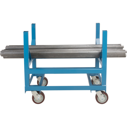 Chariot &agrave; berceaux pour tuyaux et barres, 24" lo x 24" la x 34" h, Capacit&eacute; de 2500 lb, Roue Polyur&eacute;thane Mukwa Safety Services