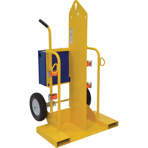 Welding Cylinder Torch Cart, Foam-Filled Wheels, 24" W x 19-1/2" L Base, 500 lbs. Mukwa Safety Services