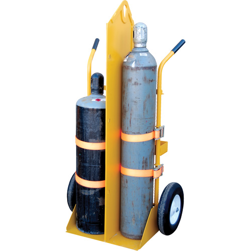 Chariot pour chalumeau et bouteille &agrave; gaz, Roues Rempli de mousse, Base de 23-1/8" la x 22-13/16" lo, 500 lb Mukwa Safety Services