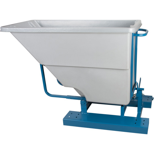Self-Dumping Hopper, Polyethylene, 5/8 cu.yd., Grey Mukwa Safety Services