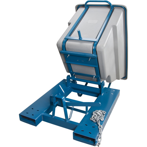 Self-Dumping Hopper, Polyethylene, 5/8 cu.yd., Grey Mukwa Safety Services