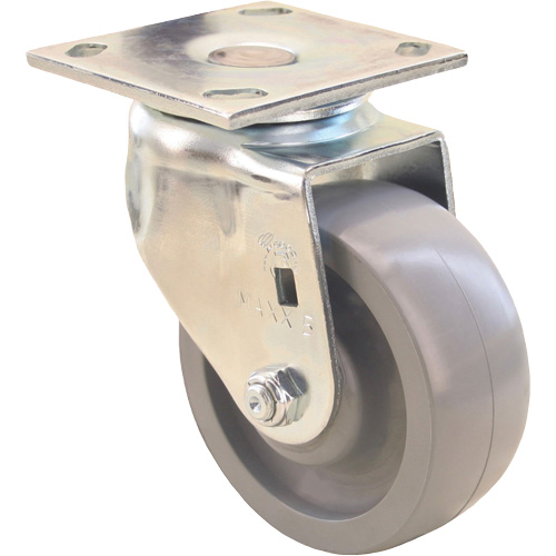 Roulette iLock directionnelle & roue Max9, Pivotant avec frein, 6" (152,4 mm), Gris-WOW Envirothane, 1100 lb (498,95 kg) Mukwa Safety Services