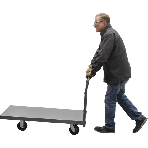 Platform Truck, 48" L x 24" W, 2000 lbs. Capacity, Rubber Casters Mukwa Safety Services