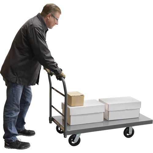 Platform Truck, 48" L x 24" W, 2000 lbs. Capacity, Rubber Casters Mukwa Safety Services