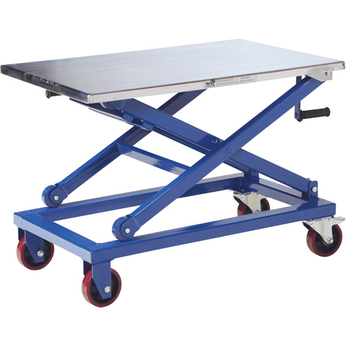 Table &eacute;l&eacute;vatrice manuelle &agrave; ciseaux, 37" lo x 23-1/2" la, Acier, Capacit&eacute; 660 lb Mukwa Safety Services