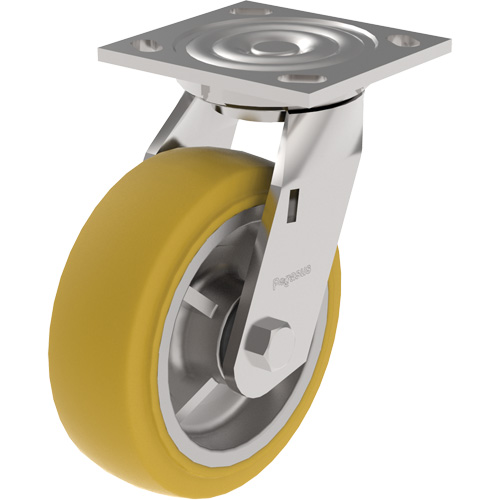 Roulette &agrave; usage moyen de s&eacute;rie 21, Pivotant, 4" (101,6 mm), Ur&eacute;thane, 700 lb (317 kg) Mukwa Safety Services