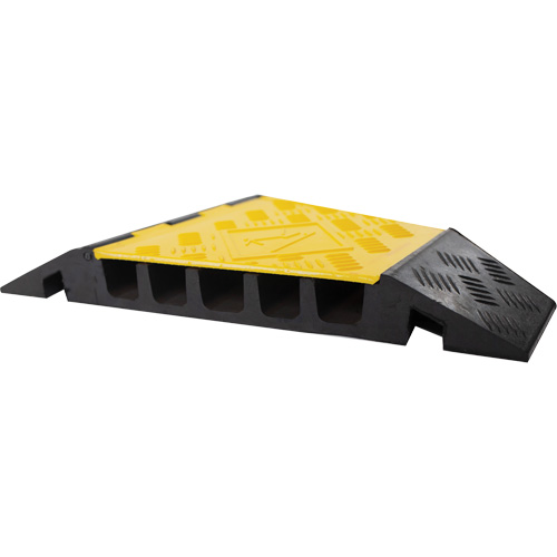 Powerhouse Heavy-Duty Right Turn Cable Protector, 5 Channels, 12" L x 19.75" W x 2.25" H Mukwa Safety Services