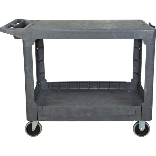 Flat-Shelf Utility Service Cart, 2 Tiers, 25-1/4" x 32-1/4" x 44", 550 lbs. Capacity Mukwa Safety Services