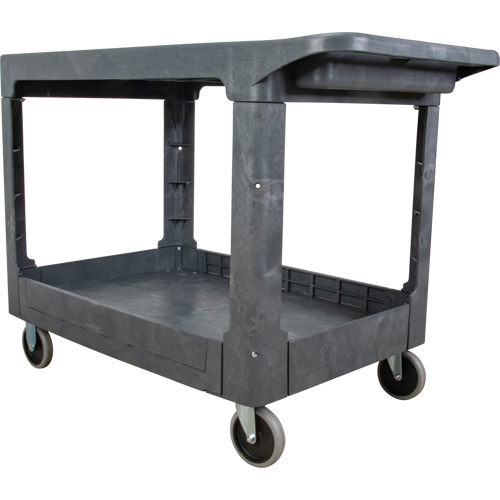 Flat-Shelf Utility Service Cart, 2 Tiers, 25-1/4" x 32-1/4" x 44", 550 lbs. Capacity Mukwa Safety Services