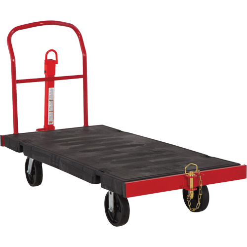 Towable Platform Cart, 64-1/4" L x 30-1/2" W, 2500 lbs. Cap., Polyolefin Wheels Mukwa Safety Services