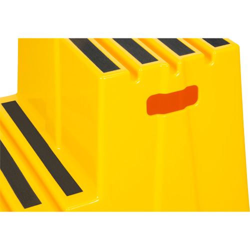 Industrial Step Stool, 2 Steps, 26" x 22-7/16" x 19-11/16" High Mukwa Safety Services