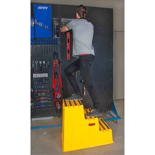 Escabeau industriel, 3 marches, 34-13/16" x 22-7/16" x Hauteur 28-1/2" Mukwa Safety Services