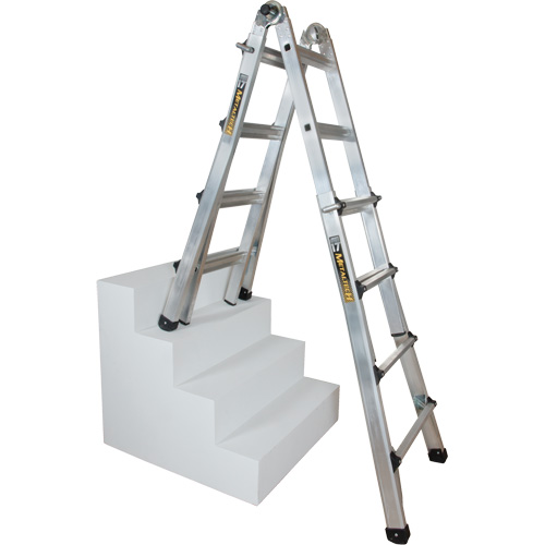 Telescoping Multi-Position Ladder, Aluminum, 300 lbs., CSA Grade 1A Mukwa Safety Services