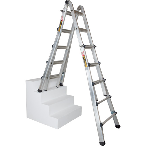 Telescoping Multi-Position Ladder, Aluminum, 300 lbs., CSA Grade 1A Mukwa Safety Services