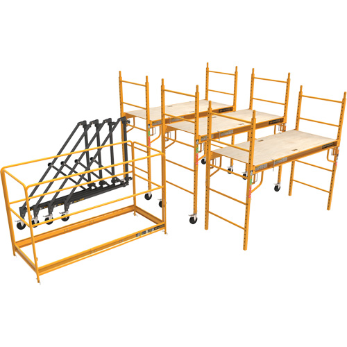 Complete 18' Drywall  Baker Scaffold Tower Set, 122" D x 236" H Mukwa Safety Services