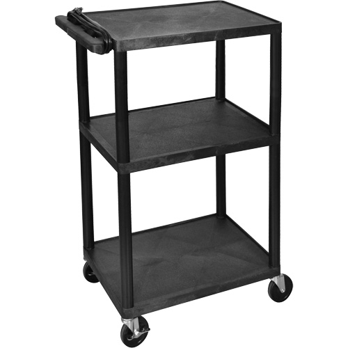 Chariot utilitaire &eacute;lectrique, 3 tiers, 24" x 42" x 18", Capacit&eacute; 300 lb Mukwa Safety Services