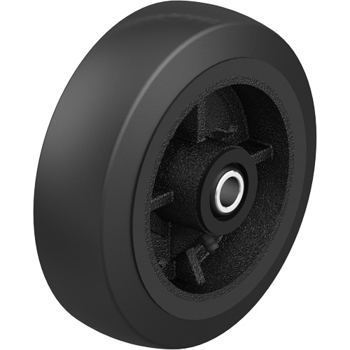 Black Rubber on Black Cast Iron Core Wheel, 12" (304.8 mm) Dia. x 2-1/2" (64 mm) W, 396.8 lbs. (180 kg) Capacity Mukwa Safety Services