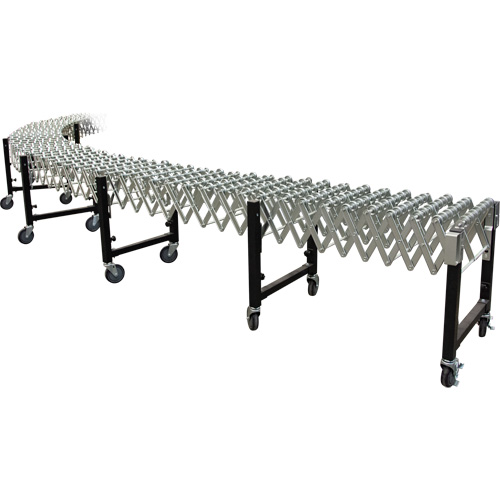 Expandable Conveyor, 18" W x 12' L, 200 lbs. per lin. ft. Capacity Mukwa Safety Services