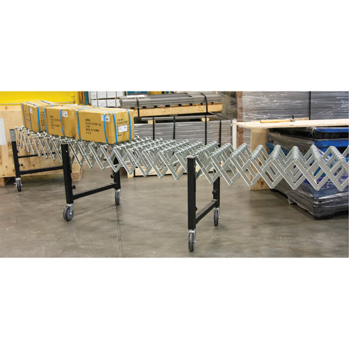 Expandable Conveyor, 18" W x 12' L, 200 lbs. per lin. ft. Capacity Mukwa Safety Services