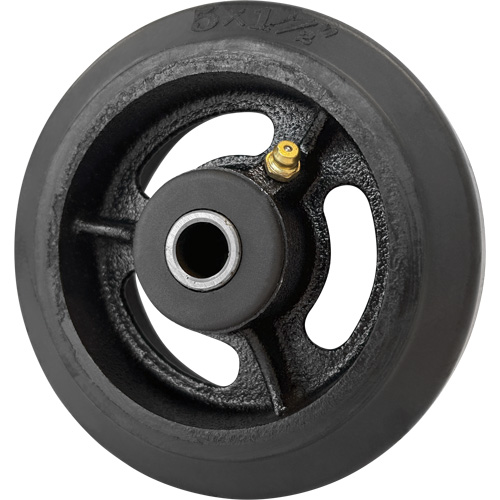 Roue en caoutchouc moul&eacute;, 5'' (127 mm) dia. x 1-1/2" (38 mm) la, Capacit&eacute; de 400 lb (181 kg) Mukwa Safety Services