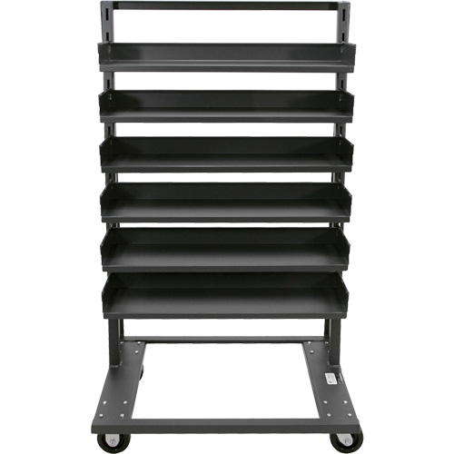 Chariot &agrave; cadre en A robuste &agrave; un c&ocirc;t&eacute; avec 6 plateaux, 38" x 25" x 63", Capacit&eacute; 2500 lb Mukwa Safety Services