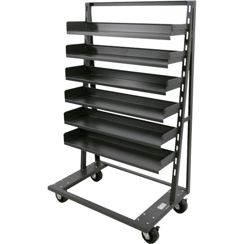 Chariot &agrave; cadre en A robuste &agrave; un c&ocirc;t&eacute; avec 6 plateaux, 38" x 25" x 63", Capacit&eacute; 2500 lb Mukwa Safety Services