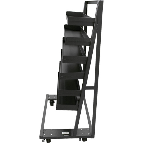 Chariot &agrave; cadre en A robuste &agrave; un c&ocirc;t&eacute; avec 6 plateaux &agrave; rebords, 38" x 25" x 63", Capacit&eacute; 2500 lb Mukwa Safety Services