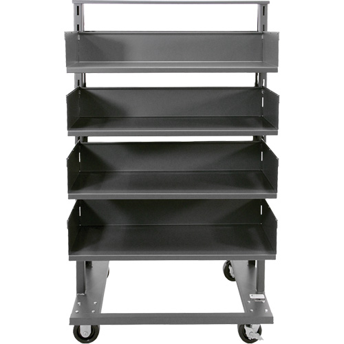 Single-Sided Heavy Duty A-Frame Cart with 4 Large Trays, 38" x 25" x 63", 2500 lbs. Capacity Mukwa Safety Services