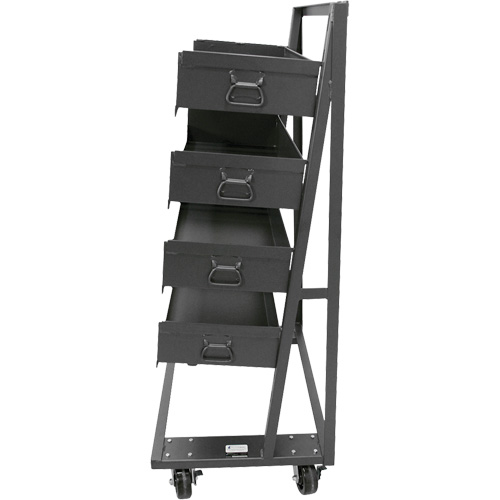 Single-Sided Heavy Duty A-Frame Cart with 4 Large Trays, 38" x 25" x 63", 2500 lbs. Capacity Mukwa Safety Services