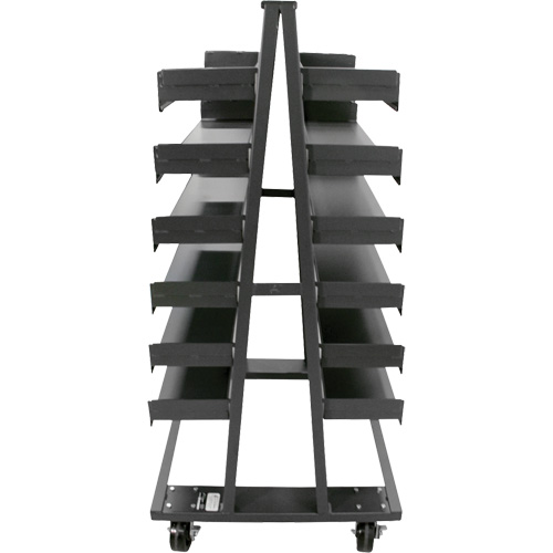 Chariot &agrave; cadre en A robuste &agrave; deux c&ocirc;t&eacute;s avec 12 plateaux, 38" x 30" x 63", Capacit&eacute; 2500 lb Mukwa Safety Services