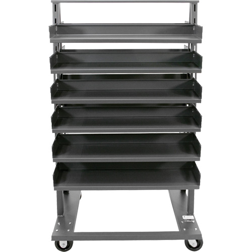 Chariot &agrave; cadre en A robuste &agrave; deux c&ocirc;t&eacute;s avec 12 plateaux, 38" x 30" x 63", Capacit&eacute; 2500 lb Mukwa Safety Services