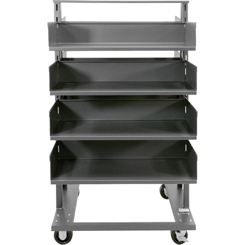 Chariot &agrave; cadre en A robuste &agrave; deux c&ocirc;t&eacute;s avec 8 plateaux &agrave; rebords, 38" x 30" x 63", Capacit&eacute; 2500 lb Mukwa Safety Services