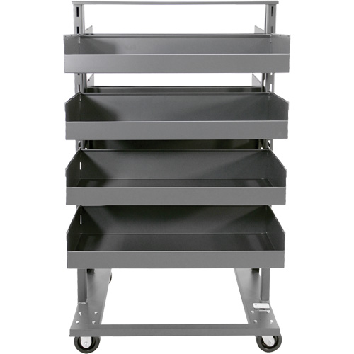 Double-Sided Heavy Duty A-Frame Cart with 8 Large Lipped Trays, 38" x 30" x 63", 2500 lbs. Capacity Mukwa Safety Services