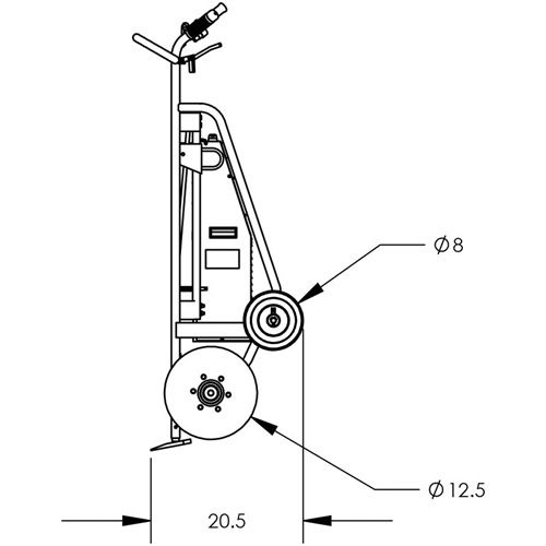 Diable pour baril motoris&eacute; avec roues pneumatiques Mukwa Safety Services