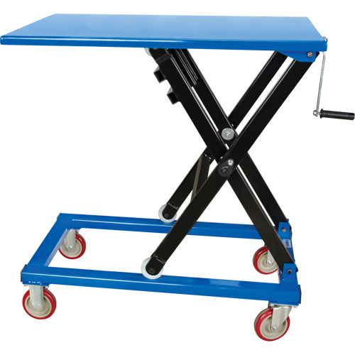 Manual Scissor Lift Table, 37-3/8" L x 23-5/8" W, Steel, 660 lbs. Capacity Mukwa Safety Services