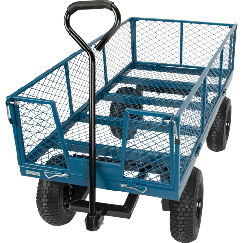 Wagon avec c&ocirc;t&eacute;s rabattables, 24" la x 48" la x Capacit&eacute; 800 lb Mukwa Safety Services