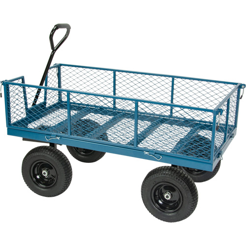 Wagon avec c&ocirc;t&eacute;s rabattables, 24" la x 48" la x Capacit&eacute; 800 lb Mukwa Safety Services