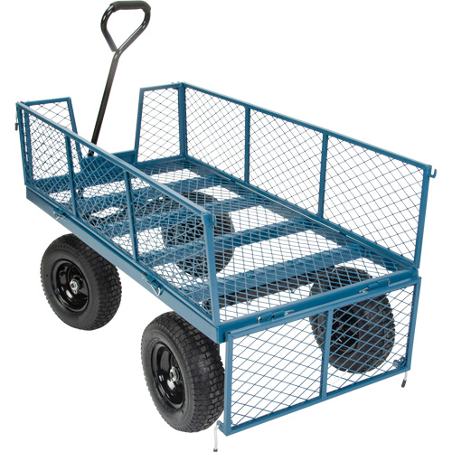 Wagon avec c&ocirc;t&eacute;s rabattables, 24" la x 48" la x Capacit&eacute; 800 lb Mukwa Safety Services