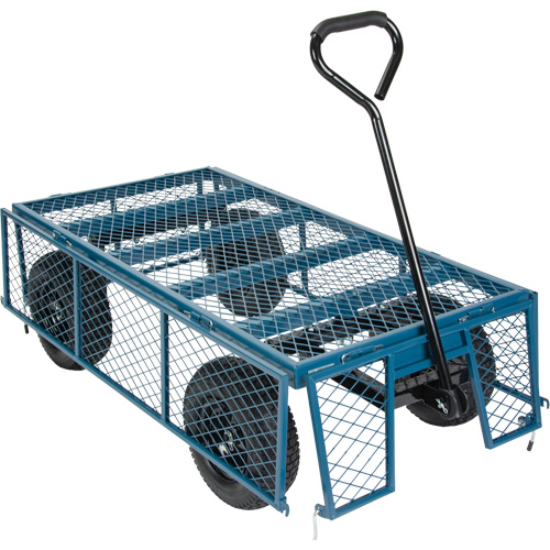 Wagon avec c&ocirc;t&eacute;s rabattables, 24" la x 48" la x Capacit&eacute; 800 lb Mukwa Safety Services
