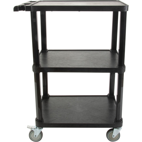 Utility Cart with Flat Shelf, 3 Tiers, 18-1/8" x 37-3/8" x 27-3/4", 330 lbs. Capacity Mukwa Safety Services