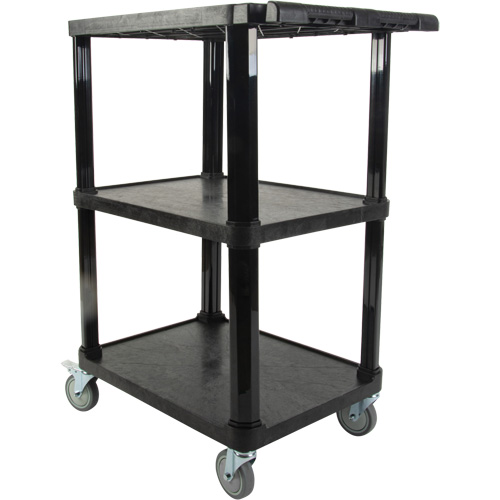 Utility Cart with Flat Shelf, 3 Tiers, 18-1/8" x 37-3/8" x 27-3/4", 330 lbs. Capacity Mukwa Safety Services